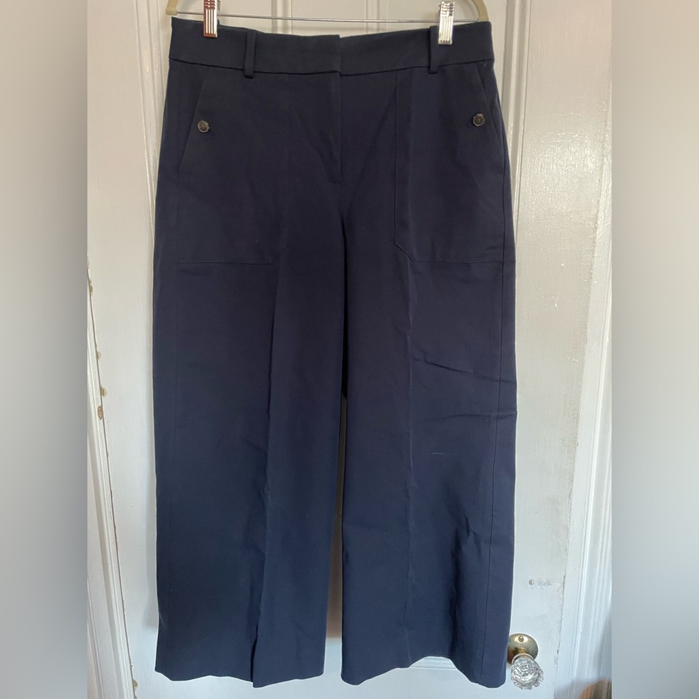 J Crew navy cropped pants size 12